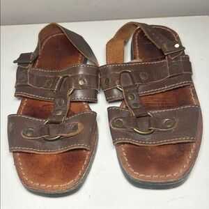GBX Dark Brown Leather Men's Sandals